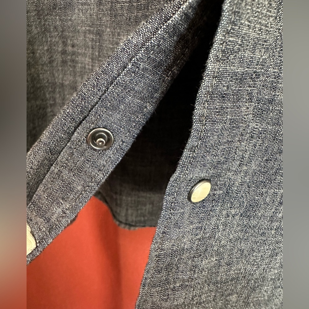 Vintage Lucky Brand Men's S Chambray Western Shirt Classic Fit Snap Buttons - Picture 7 of 10